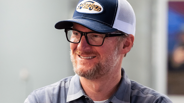 NASCAR Cup Series team owner Dale Earnhardt Jr during practice for the Daytona 500 at Daytona International Speedway.