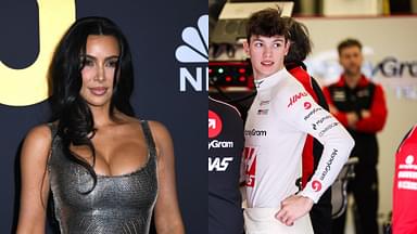 Kim Kardashian (L) and Oliver Bearman (R)