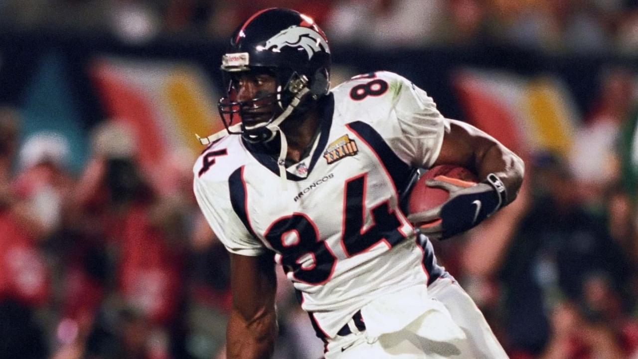 Jan 31, 1999; Miami, FL, USA; FILE PHOTO; Denver Broncos tight end #84 Shannon Sharpe catches a pass over the middle during Super Bowl XXXIII against the Atlanta Falcons at Pro Player Stadium. The Broncos defeated the Falcons 34-19 earning their second consecutive Super Bowl title.