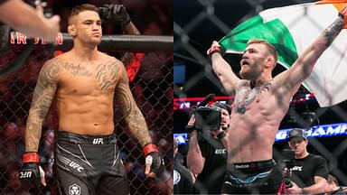 Dustin Poirier (L), Conor McGregor (R)