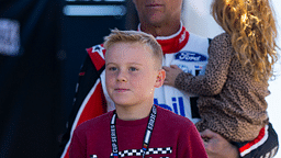 Keelan Harvick, son of NASCAR Cup Series driver Kevin Harvick during the Folds of Honor QuikTrip 500 at Atlanta Motor Speedway.