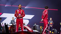 F1 - F1 75 LIVE AT THE O2 Scuderia Ferrari SF-25 livery reveal with HAMILTON Lewis (gbr), Scuderia Ferrari SF-25, LECLERC Charles