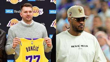 Luka Doncic (L), Carmelo Anthony (R)