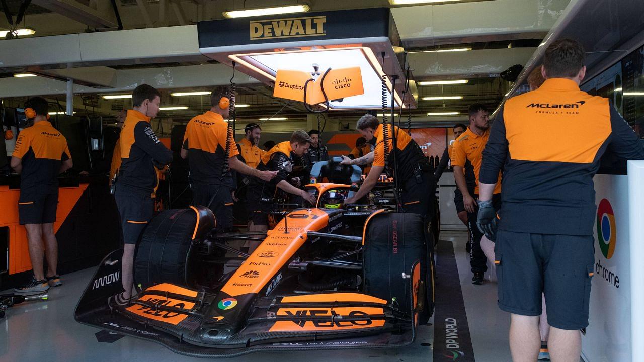 Oscar Piastri McLaren Formula 1 Team, Australia, 81 in the McLaren MCL38 in the pits, MEX, Formula 1 World Championship, Mexico City Grand Prix, Autodromo Hermanos Rodriguez, Free Practice, 26 10 2024