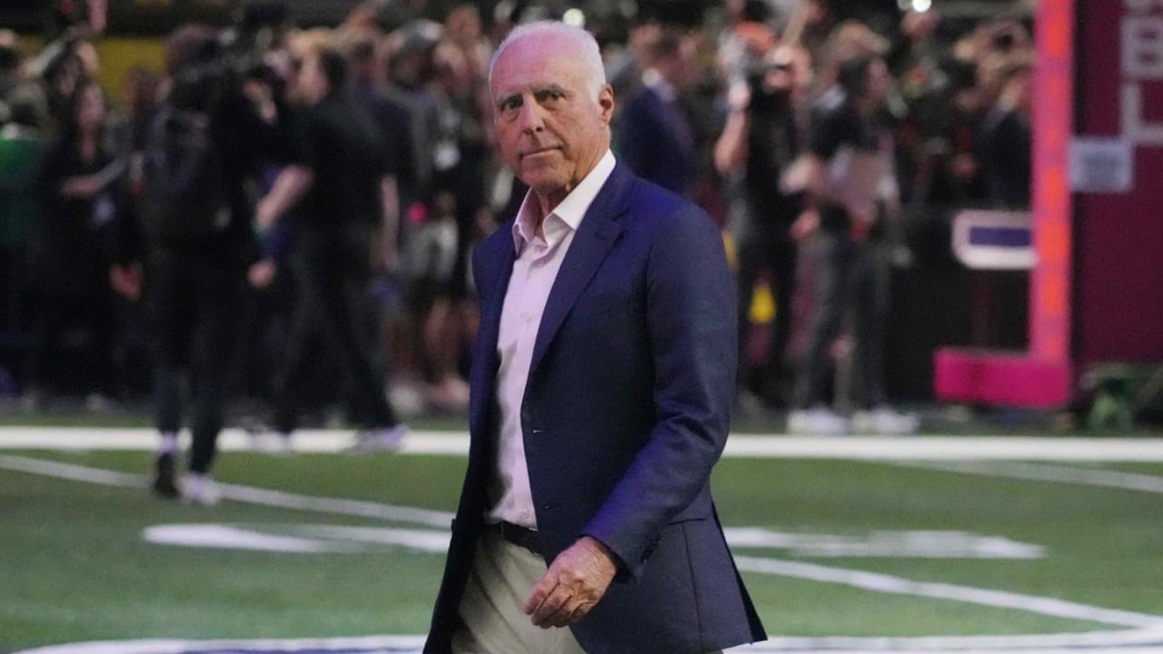 Feb 3, 2025; New Orleans, LA, USA; Philadelphia Eagles owner Jeffrey Lurie walks across the field during Super Bowl LIX Opening Night at Ceasars Superdome.