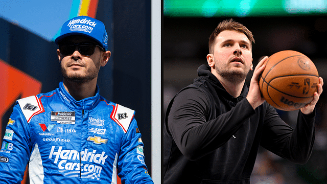 Kyle Larson (L) and Luca Doncic (R). Image Credits: Imagn.