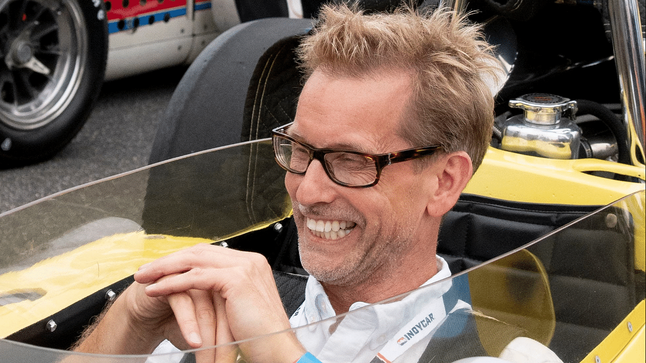 Kenny Brack prepares to drive a historic car Sunday, May 26, 2024, ahead of the 108th running of the Indianapolis 500 at Indianapolis Motor Speedway.