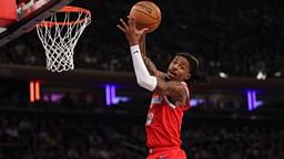 Memphis Grizzlies guard Ja Morant (12) rebounds during the second half against the New York Knicks at Madison Square Garden.