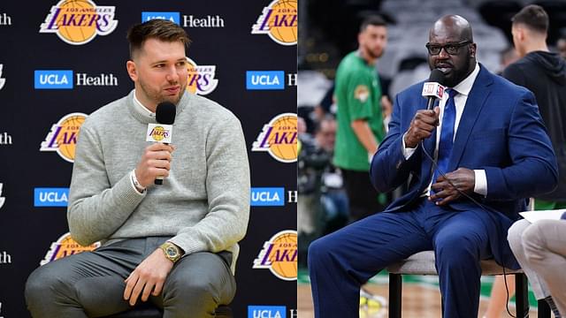 Luka Doncic (L) and Shaquille O'Neal (R)