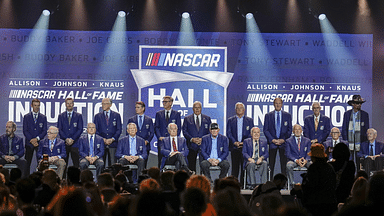 Representatives of each Hall of Fame induction class during the Induction Ceremony at Charlotte Convention Center Crown Ballroom.