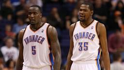 Kendrick Perkins (L) and Kevin Durant (R)