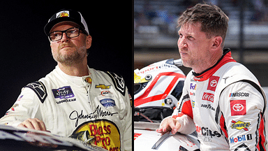 Dale Earnhardt Jr. (L) and Denny Hamlin (R). Image Credits: Imagn.