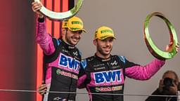 Autodromo Jose Carlos Pace, Sao Paulo, Brazil. 3.November.2024; Pierre Gasly and Esteban Ocon of BWT Alpine F1 Team on the podium during Formula One Brazil Grand Prix