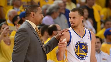 Golden State Warriors head coach Mark Jackson (left) talks to guard Stephen Curry (30) against the Los Angeles Clippers during the fourth quarter in game six of the first round of the 2014 NBA Playoffs at Oracle Arena. The Warriors defeated the Clippers 100-99