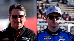 (L-R) Former NASCAR Cup Series driver Jeff Gordon and current RFK Racing recruit Ryan Preece.