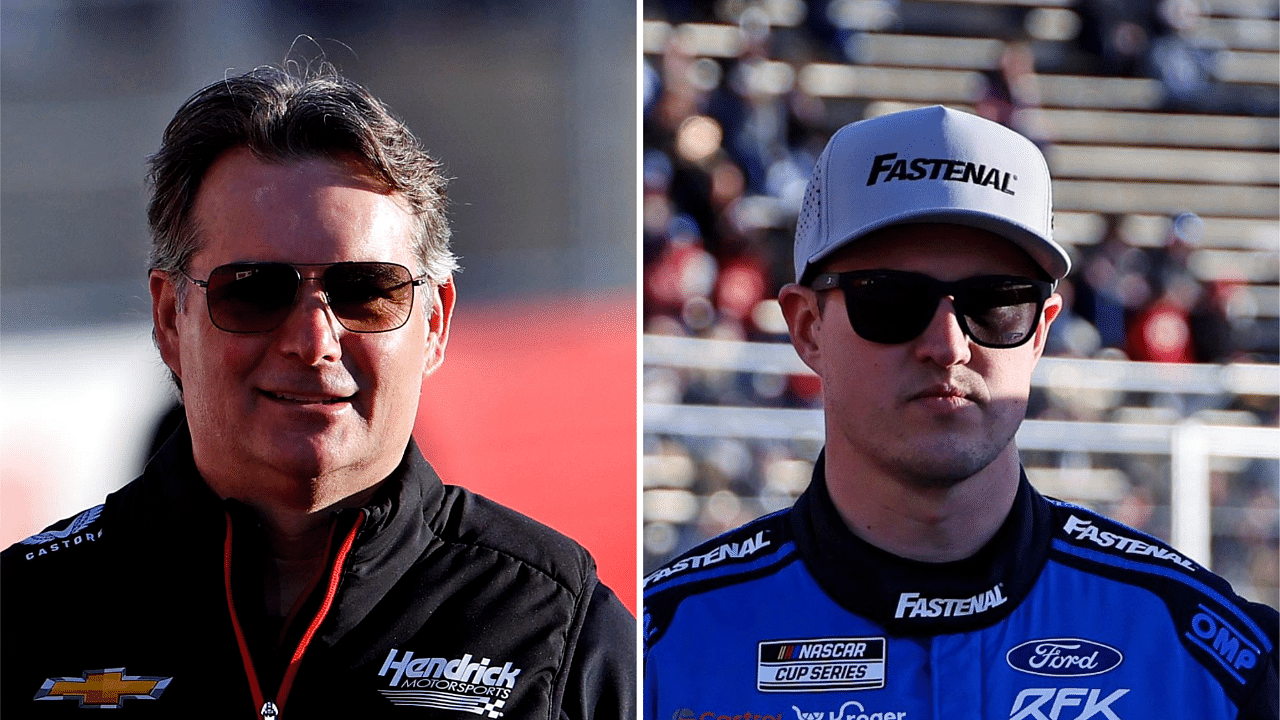 (L-R) Former NASCAR Cup Series driver Jeff Gordon and current RFK Racing recruit Ryan Preece.