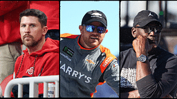 Denny Hamlin (L), Justin Marks (C) and Michael Jordan (R). Image Credits: Imagn