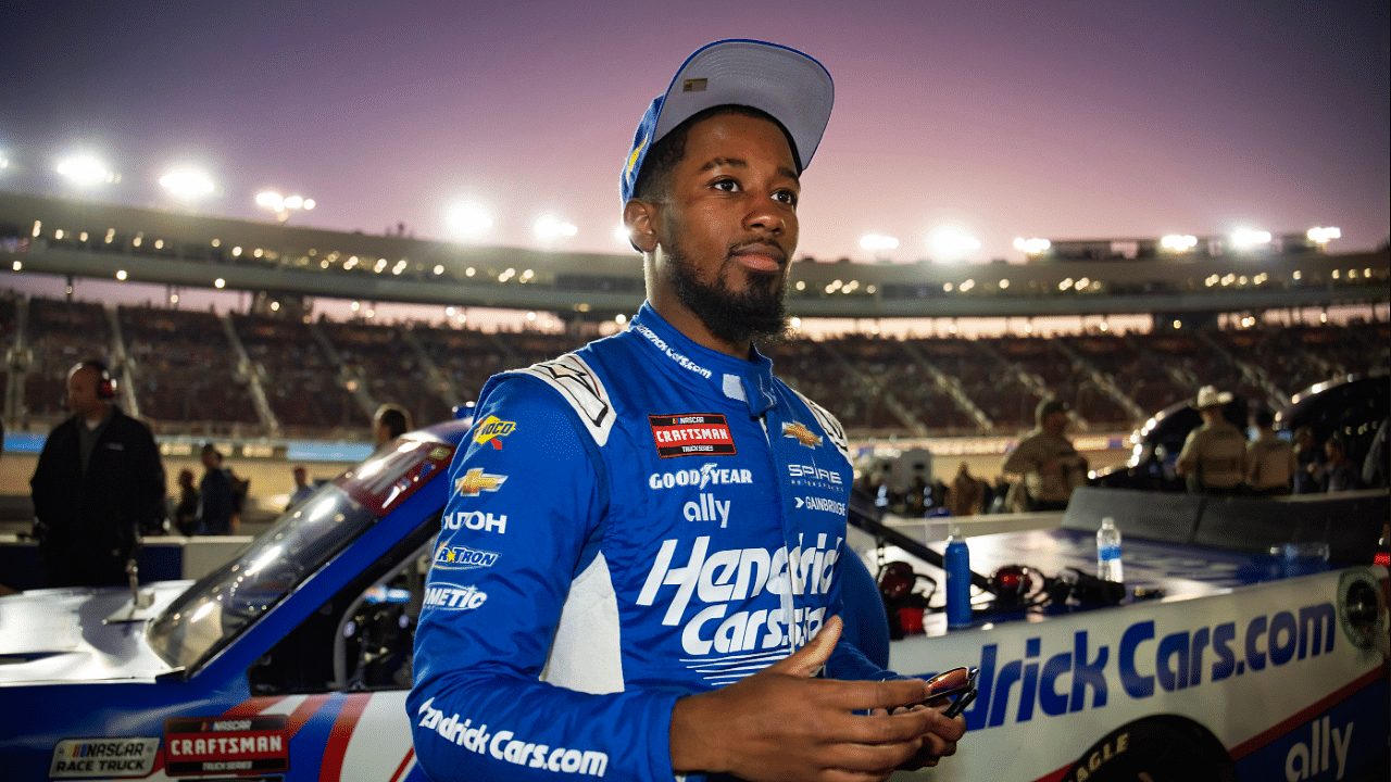 Nov 8, 2024; Avondale, Arizona, USA; NASCAR Truck Series driver Rajah Caruth (71) during the NASCAR Truck Series championship race at Phoenix Raceway. Mandatory Credit: Mark J. Rebilas-Imagn Images