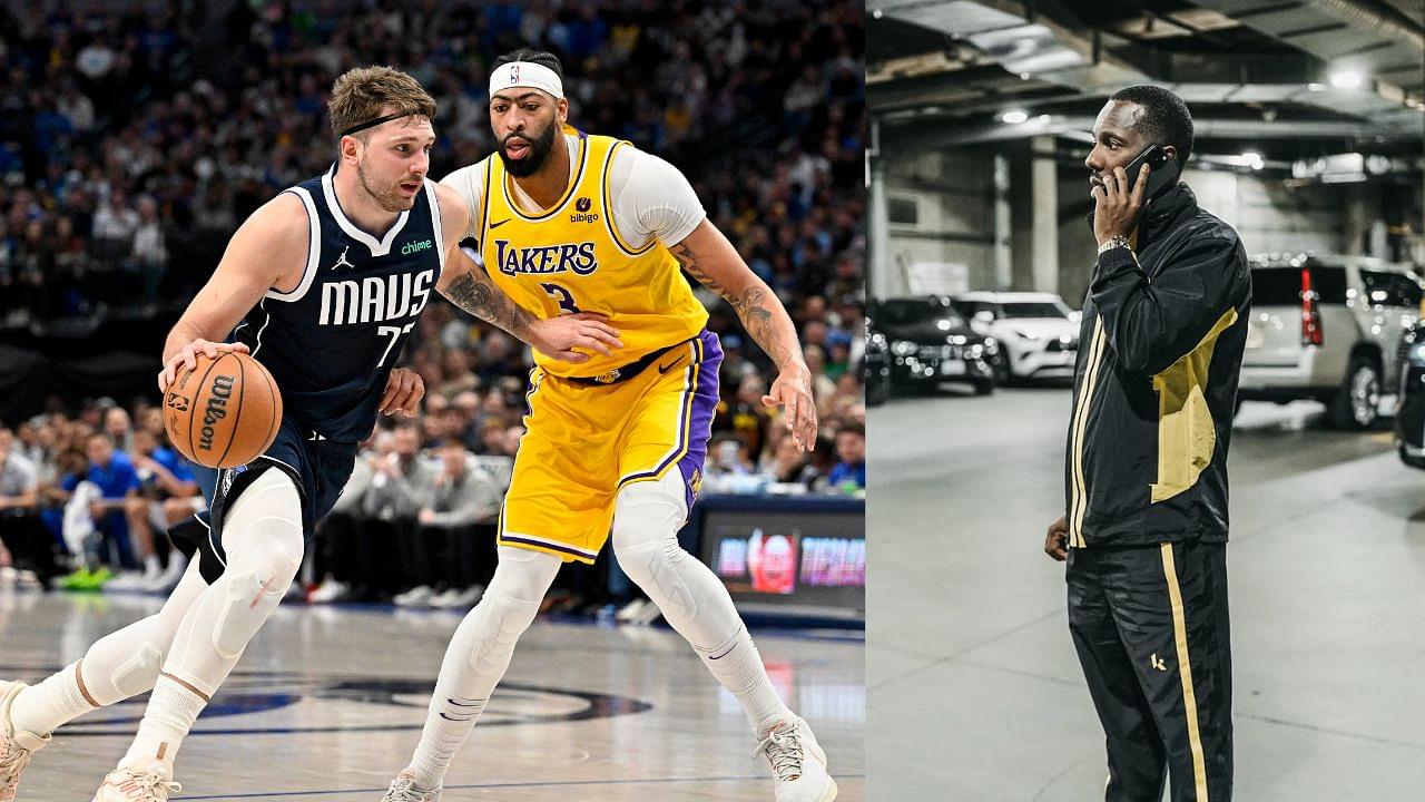 Luka Doncic and Anthony Davis (L) and Rich Paul (R)