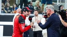 16 Charles Leclerc MCO, Scuderia Ferrari , David Coulthard GBR , F1 Grand Prix of Abu Dhabi at Yas Marina Circuit on November 26, 2023 in Abu Dhabi, United Arab Emirates