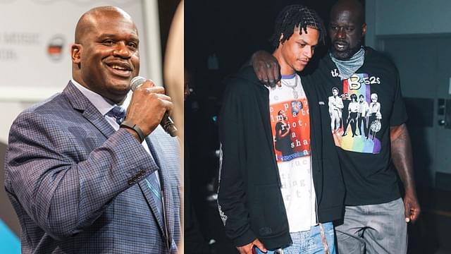 Shaquille O'Neal with son Shareef