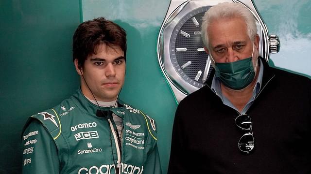 Circuit de Catalunya, Barcelona, Formula One Test Drives 2022 in Barcelona , in picture Lance Stroll CAN , Aston Martin Aramco Cognizant Formula One Team with father and CEO Lawrence Stroll