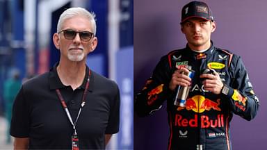 Damon Hill (L) and Max Verstappen (R)