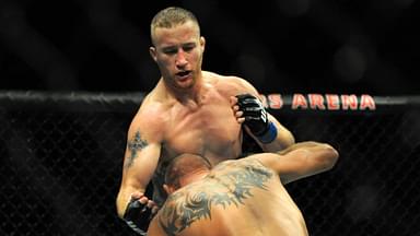 Vancouver, BC, Canada - Donald Cerrone battles Justin Gaethje during UFC Fight Night at Rogers Arena in Vancouver, BC, Canada.