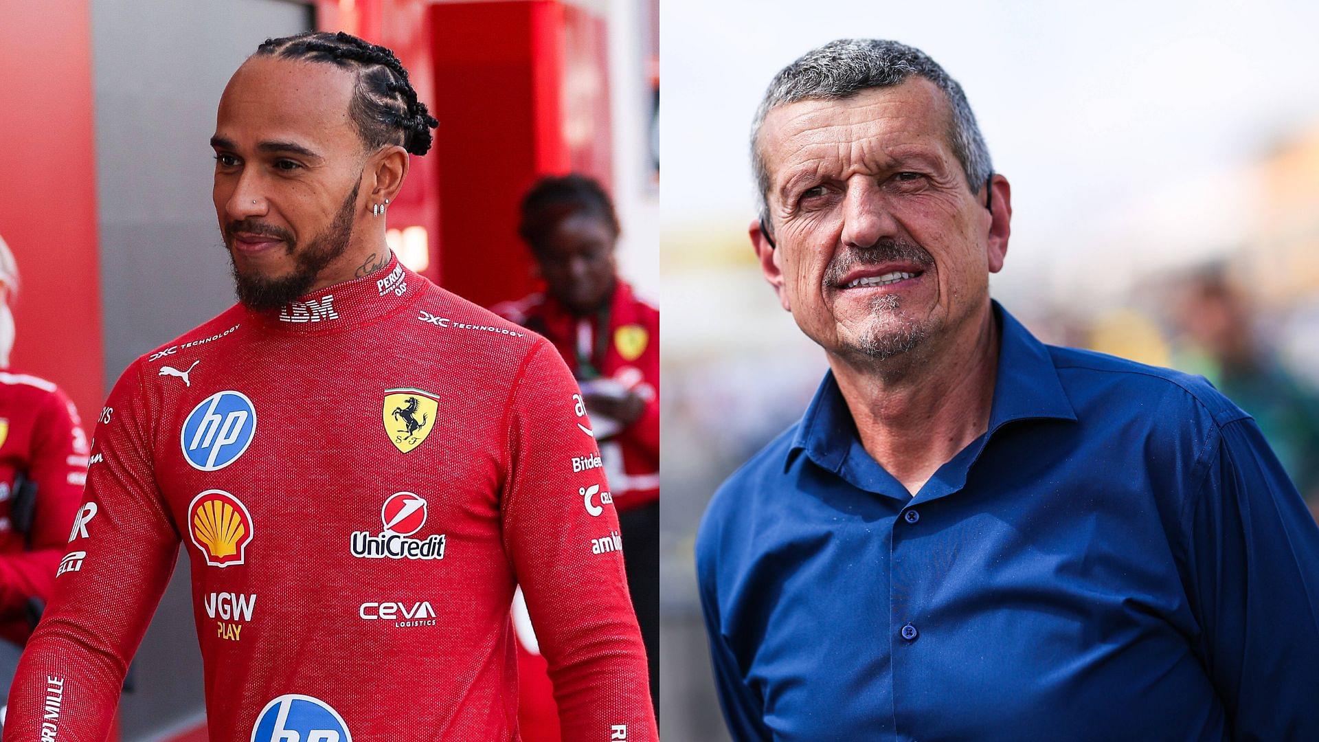 Lewis Hamilton (L) and Guenther Steiner (R)