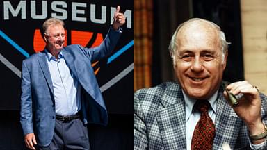 Larry Bird(L) and Red Auerbach(R)