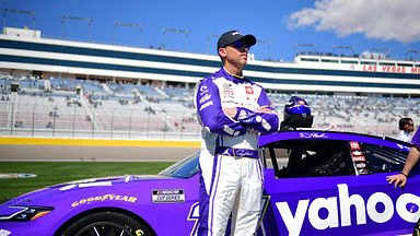 NASCAR Cup Series driver Denny Hamlin (11) during qualifying for the Pennzoil 400 at Las Vegas Motor Speedway.