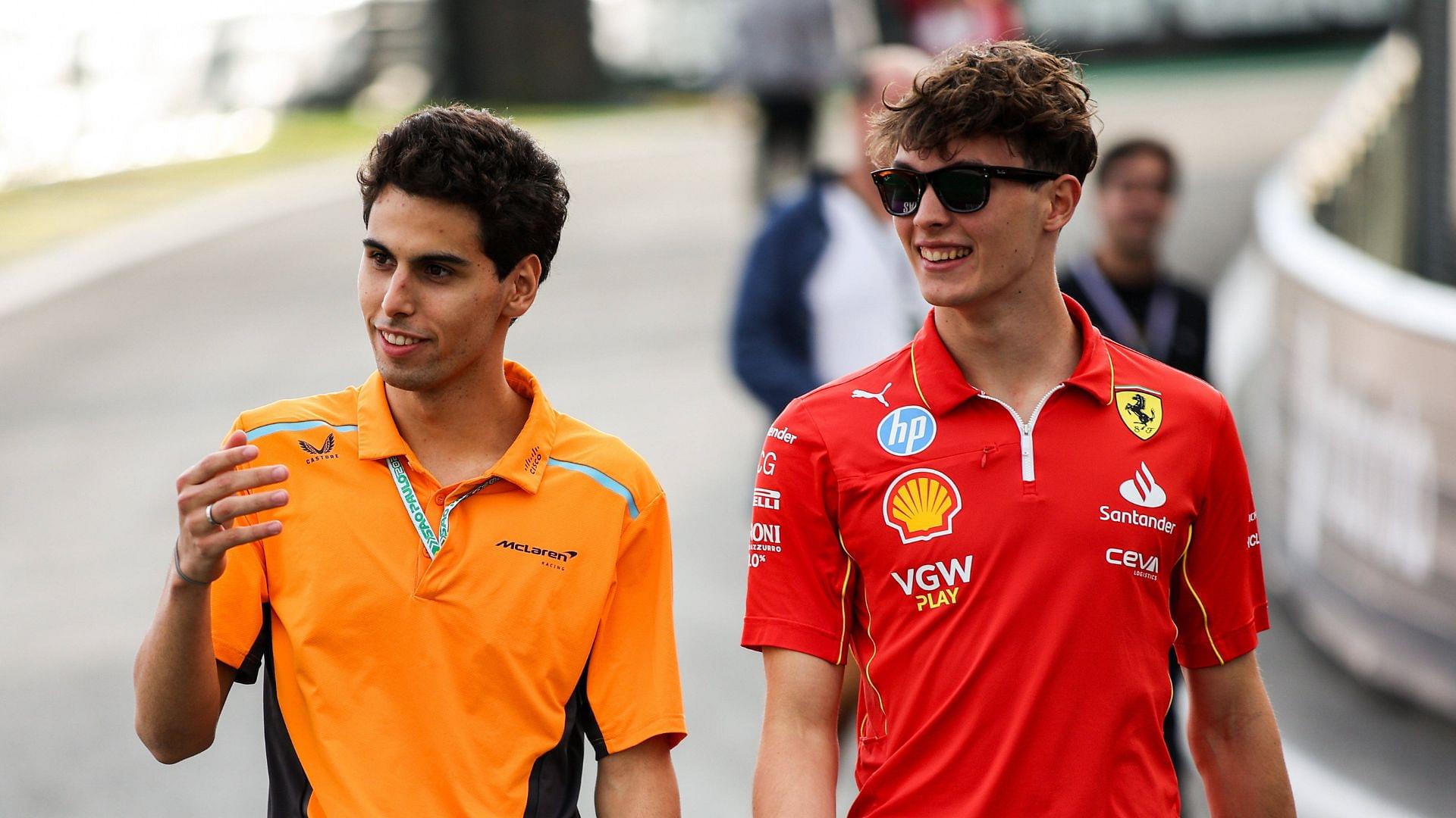 BORTOLETO Gabriel (bra) Mclaren young academy driver portrait BEARMAN Oliver (gbr), Scuderia Ferrari SF-24, portrait during the Formula 1 Grand Prix of Sao Paulo 2024