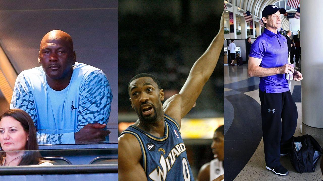 Michael Jordan (L), Gilbert Arenas (C), Skip Bayless (R)