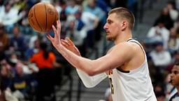 Denver Nuggets center Nikola Jokic (15) inbounds the ball in the second half against the Washington Wizards at Ball Arena.