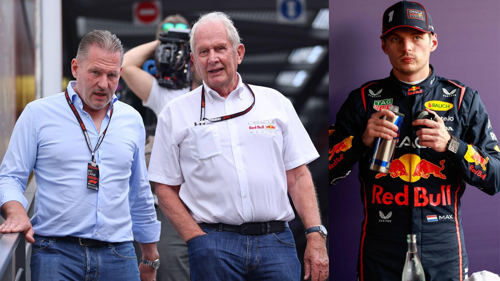 Jos Verstappen, Helmut Marko (L) and Max Verstappen (R)