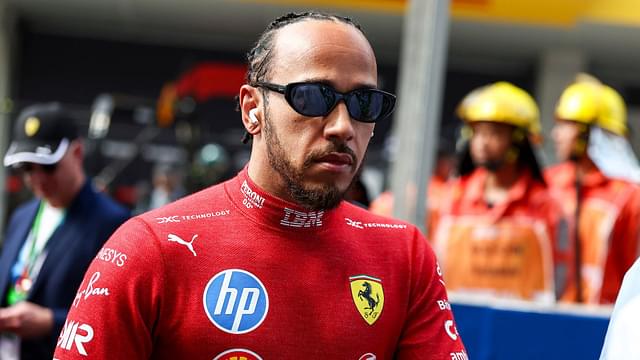 Lewis Hamilton of Great Britain and Scuderia Ferrari looks on during the F1 Grand Prix of China at Shanghai International Circuit