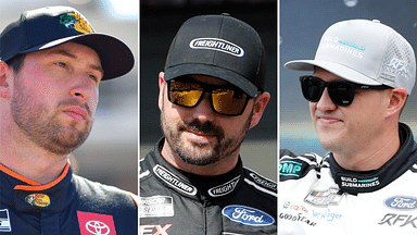 (L-R) NASCAR Cup Series drivers Chase Briscoe, Josh Berry and Ryan Preece.