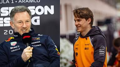 Christian Horner (L) and Oscar Piastri (R)