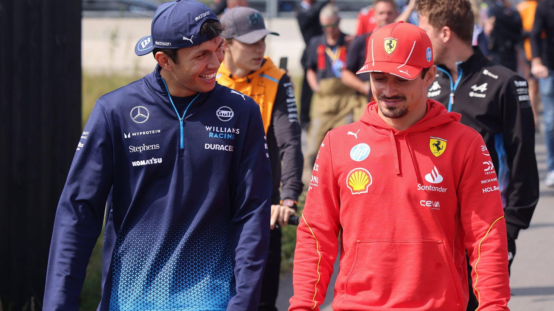 16Charles Leclerc (Scuderia Ferrari HP, 16), 23Alexander Albon (Williams Racing, 23), Drivers Parade, NDL, Formel 1 Weltmeisterschaft, Dutch Grand Prix, Circuit Zandvoort, Race Day, 25.08.2024