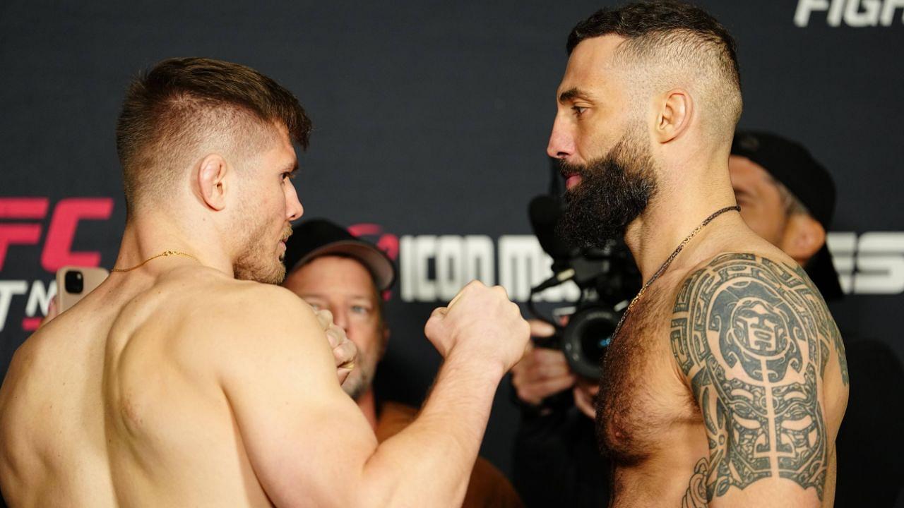 : Marvin Vettori and Roman Dolidze face-off for the official weigh-ins at UFC Fight Night