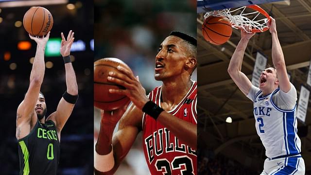 Jayson Tatum (L), Scottie Pippen (C), Cooper Flagg (R)