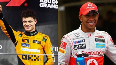 Lando Norris (L) and Lewis Hamilton (R)