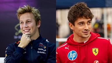 Liam Lawson (L) and Charles Leclerc (R)