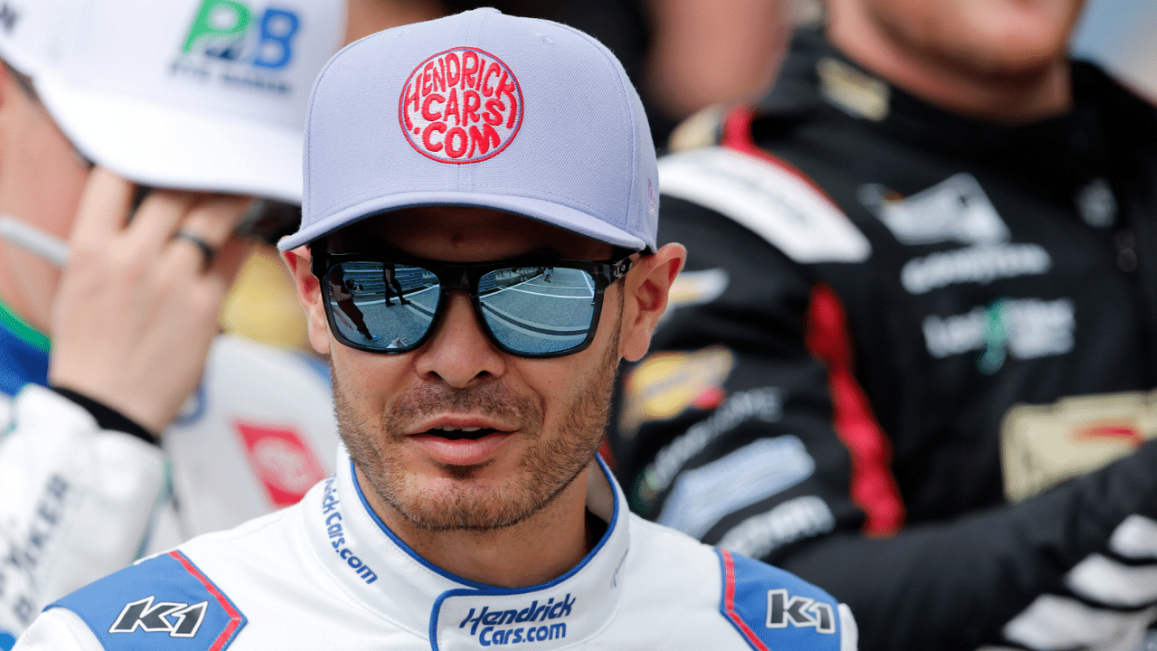 Mar 2, 2025; Austin, Texas, USA; NASCAR Cup Series driver Kyle Larson (5) walks into EchoPark Automotive Grand Prix for driver introductions at Circuit of the Americas. Mandatory Credit: Jamie Harms-Imagn Images