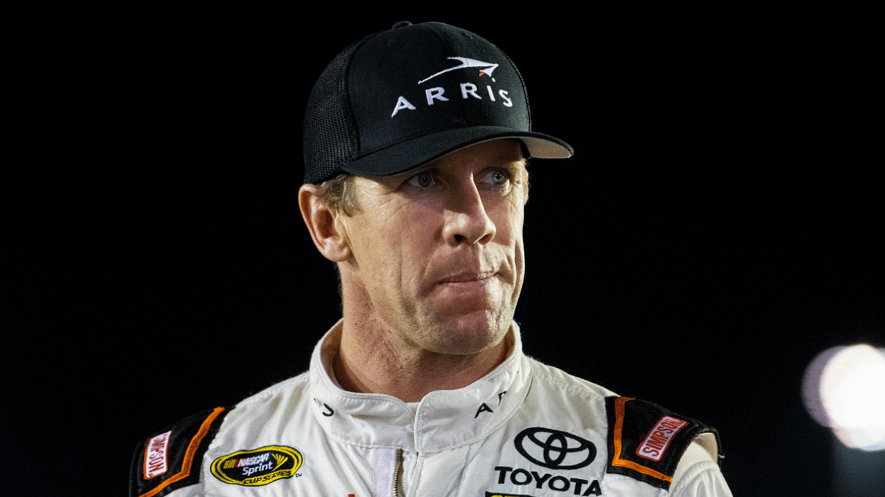 Nov 18, 2016; Homestead, FL, USA; NASCAR Sprint Cup Series driver Carl Edwards during qualifying for the Ford Ecoboost 400 at Homestead-Miami Speedway. Mandatory Credit: Mark J. Rebilas-Imagn Images