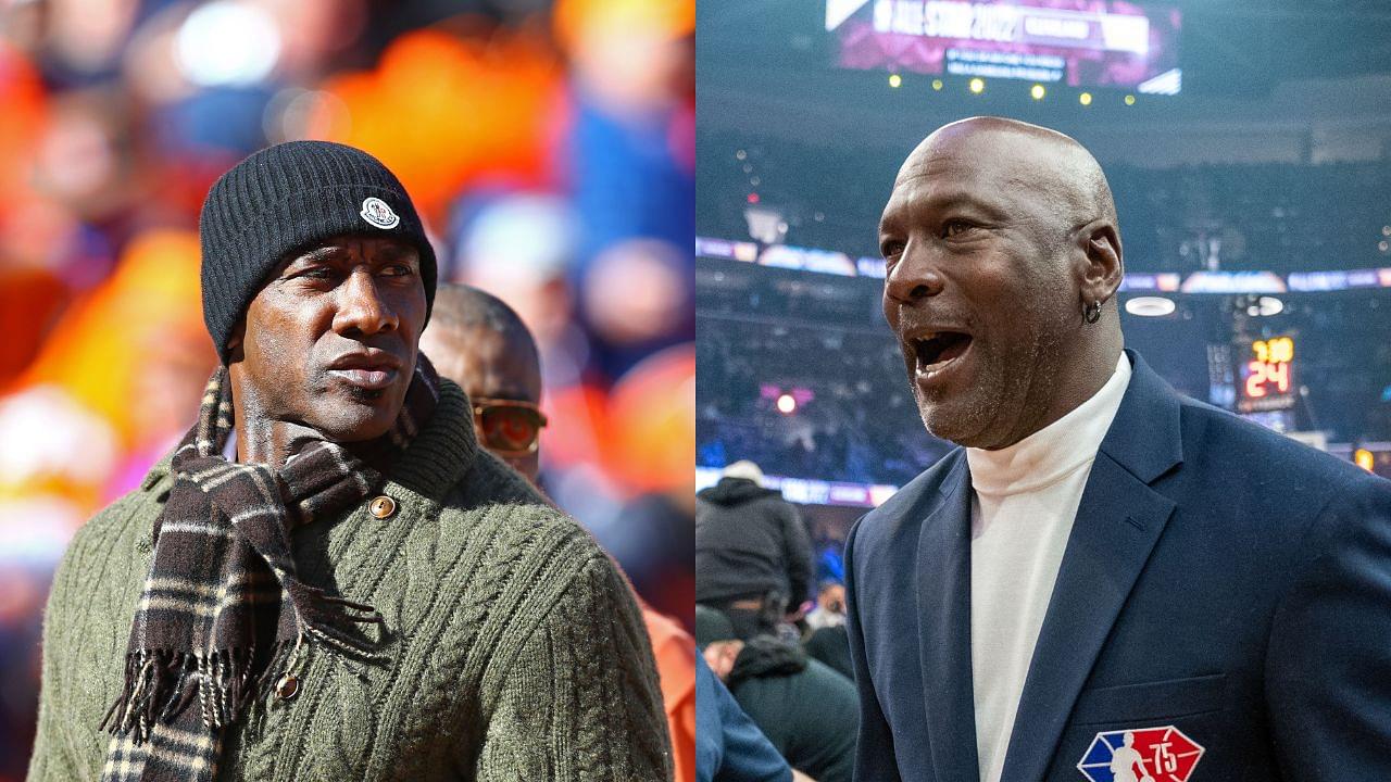 Shannon Sharpe (L), Michael Jordan (R)