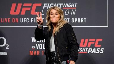 Paige VanZant during the Q&A after the UFC Fight Night 127 London Weigh In s at the O2, London, England on 16 March 2018.