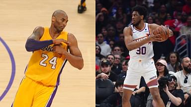 Kobe Bryant (L) and Thaddeus Young (R)