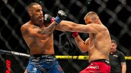 Jan Blachowicz (red gloves) fights against Carlos Ulberg (blue gloves) during UFC Fight Night at O2 Arena.