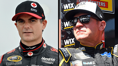 Jeff Gordon (L) and Clint Bowyer (R)